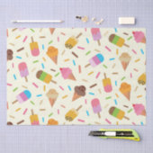 Niedliche Eiscremeconen und Popsicles-Muster Seidenpapier (Handwerk)