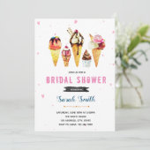 Niedliche Eisdusche Party Einladung (Stehend Vorderseite)