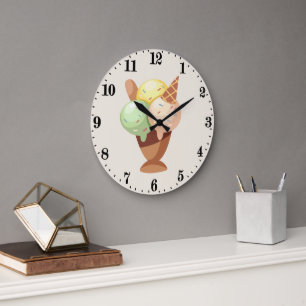 Niedliche Eisfreunde Große Wanduhr