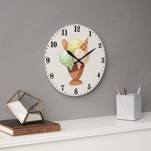 Niedliche Eisfreunde Große Wanduhr (Büro)