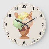 Niedliche Eisfreunde Große Wanduhr (Vorderseite)