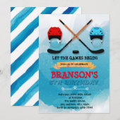 Niedliche Eishockey-Einladung Einladung (Vorne/Hinten)