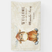 Niedliche Elch Animal Print Baby Dusche Willkommen Banner (Vertikal)