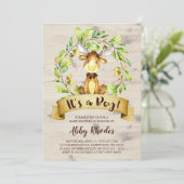 Niedliche Elch Baby Dusche Einladung (Stehend Vorderseite)