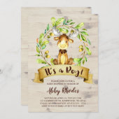 Niedliche Elch Baby Dusche Einladung (Vorne/Hinten)