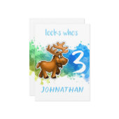 Niedliche Elch Geburtstagskarte Blau Karte (Vorderseite/Rückseite Beispiel)