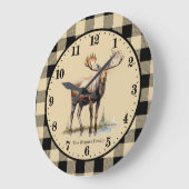 Niedliche Elchhütte fügt Familienname hinzu Große Wanduhr (Winkel)
