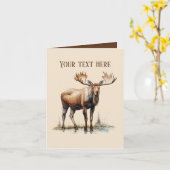 Niedliche Elchliebhaber fügen Text hinzu Karte (Gelbe Blume)
