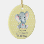 Niedliche Elefant Babydusche Gelb und Grau Keramik Ornament (Rechts)