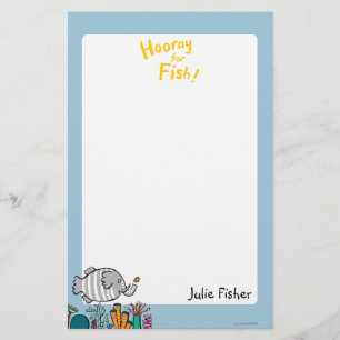 Niedliche Elefant-Fisch-Szene mit Koralle Briefpapier