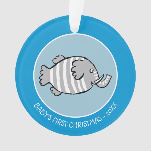 Niedliche Elefant-Fisch-Szene mit Koralle Ornament (Vorderseite)