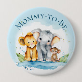 Niedliche Elefant & Friends Babydusche Button (Vorderseite)