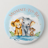 Niedliche Elefant & Friends Babydusche Button (Vorderseite)