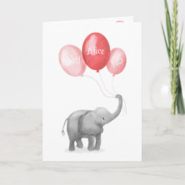 Niedliche Elefant New Baby personalisiert card (pi Karte