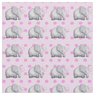 Niedliche Elefant-rosa Polka-Punkt-Baby-Mädchens Stoff