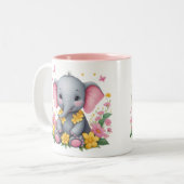 Niedliche Elefant-Tasse Zweifarbige Tasse (Vorderseite Links)