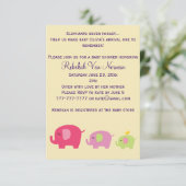 Niedliche Elefantbabyduscheneinladung Einladung (Stehend Vorderseite)