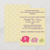 Niedliche Elefantbabyduscheneinladung Einladung (Vorne/Hinten)