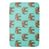 Niedliche Elefanten, aquamarin und goldbraun Badematte (Vorderseite Vertikal)