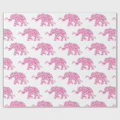Niedliche Elefanten aus kleinen rosa Herzen Geschenkpapier (Flach)