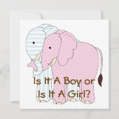 Niedliche Elefanten Baby Gender Reveal Party Einladung (Rückseite)
