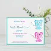 Niedliche Elefanten bei Wasserfarbe Party Einladung (Stehend Vorderseite)