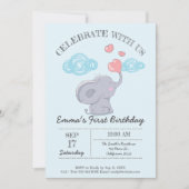 Niedliche Elefanten, die Herzblasen blasen.Geburts Einladung (Vorderseite)
