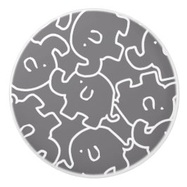 Niedliche Elefanten, Graue und weiße Türklinke Keramikknauf