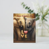 Niedliche Elefanten in der Liebe Postkarte (Stehend Vorderseite)