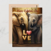 Niedliche Elefanten in der Liebe Postkarte (Vorne/Hinten)
