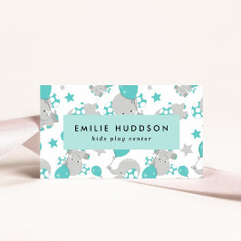 Niedliche Elefanten, Kinderspielzentrum, Aktivität Visitenkarte