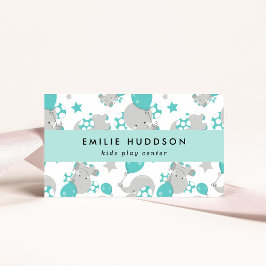 Niedliche Elefanten, Kinderspielzentrum, Aktivität Visitenkarte