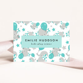 Niedliche Elefanten, Kinderspielzentrum, Aktivität Visitenkarte