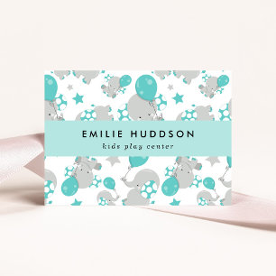 Niedliche Elefanten, Kinderspielzentrum, Aktivität Visitenkarte