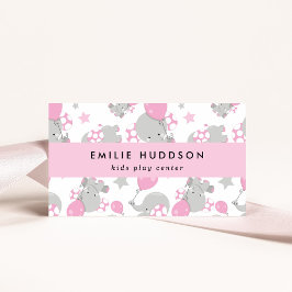 Niedliche Elefanten, Kinderspielzentrum, Aktivität Visitenkarte