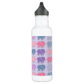 Niedliche Elefanten Lila Muster Edelstahlflasche (Rechts)