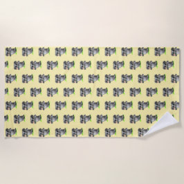 Niedliche Elefanten mit Blume Beach Handtuch