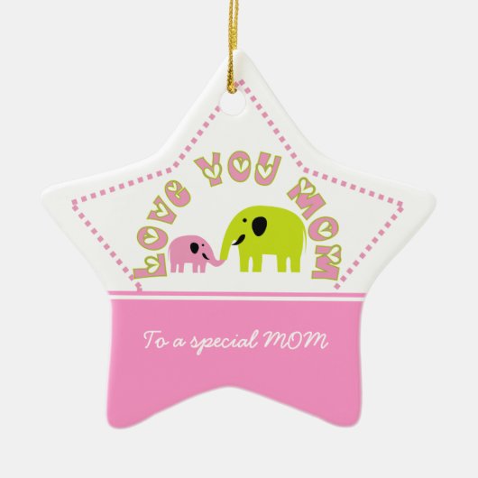 Niedliche Elefanten Muttertagsgeschenk Keramik Ornament (Vorne)