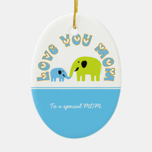 Niedliche Elefanten Muttertagsgeschenk Keramikornament