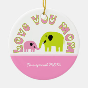 Niedliche Elefanten Muttertagsgeschenk Keramikornament