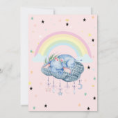 Niedliche Elefanten Rainbow Stars Geburtstag Einladung (Rückseite)