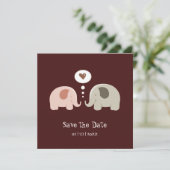 Niedliche Elefanten - Save the Date (Stehend Vorderseite)