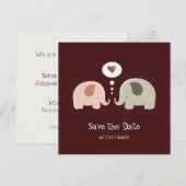 Niedliche Elefanten - Save the Date (Vorne/Hinten)