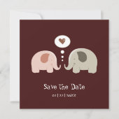 Niedliche Elefanten - Save the Date (Vorderseite)