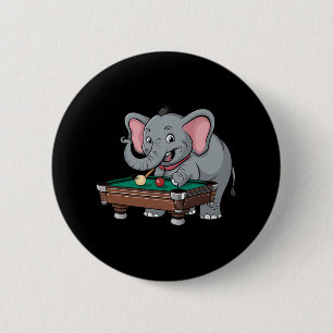 Niedliche Elefanten spielen Billard Funny Humorvol Button