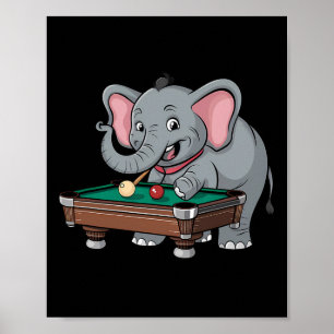 Niedliche Elefanten spielen Billard Funny Humorvol Poster