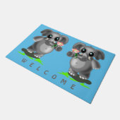 Niedliche Elefanten Türmat Fußmatte (Schrägansicht)