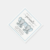 Niedliche Elefanten Twin Boys Babydusche Serviette (Ecke)