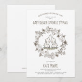 Niedliche Elefanten Twins Baby Shower Sprinkle per Einladung (Vorne/Hinten)