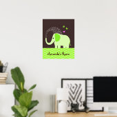 Niedliche Elefanten und Schmetterlinge Poster (Heimbüro)